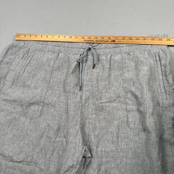 Athleta 100% Linen Retreat Wide Leg Pants‎ Womens 3X Relaxed Fit High Rise Gray - Picture 4 of 11